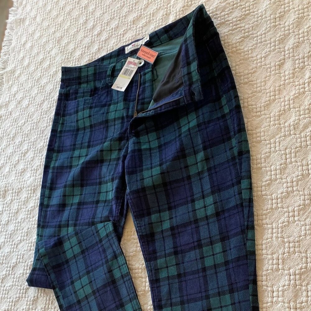 Vineyard Vines size 30 black watch plaid corduroys